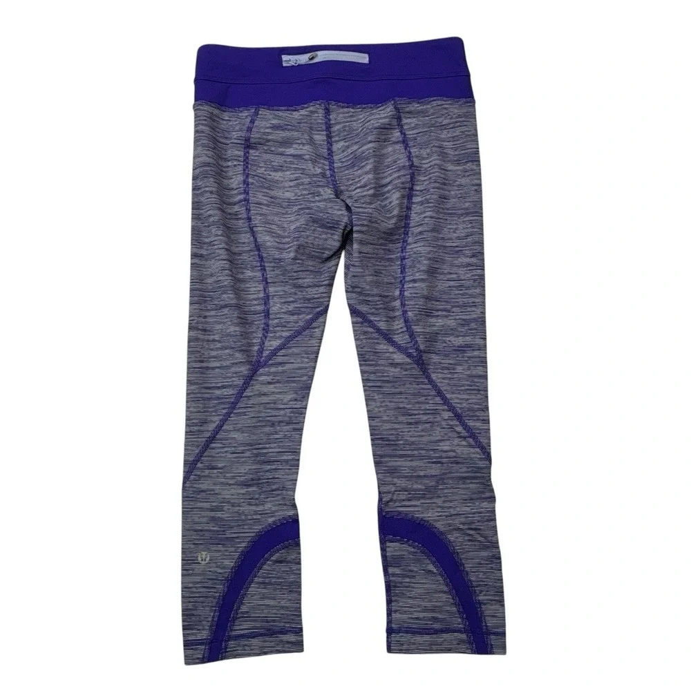 Lululemon Women's Size 6 Run Inspire Crop II Bruised Berry Wee‎ Leggings EUC